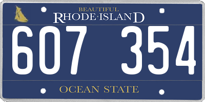 RI license plate 607354