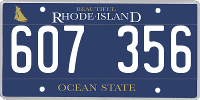 RI license plate 607356