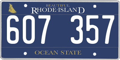 RI license plate 607357