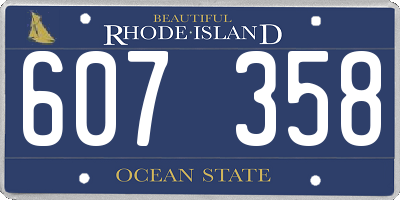 RI license plate 607358
