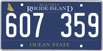 RI license plate 607359