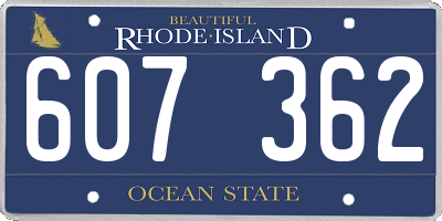 RI license plate 607362