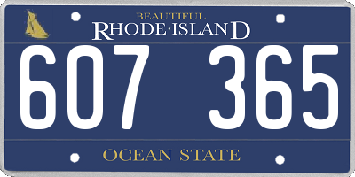 RI license plate 607365