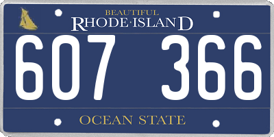 RI license plate 607366