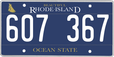 RI license plate 607367