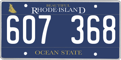 RI license plate 607368