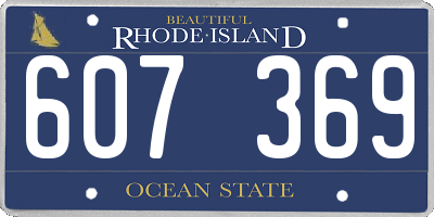 RI license plate 607369