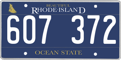 RI license plate 607372