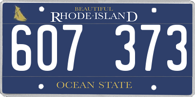 RI license plate 607373