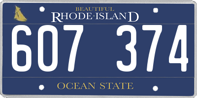 RI license plate 607374