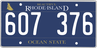 RI license plate 607376