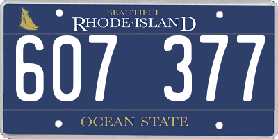 RI license plate 607377