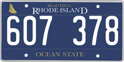 RI license plate 607378