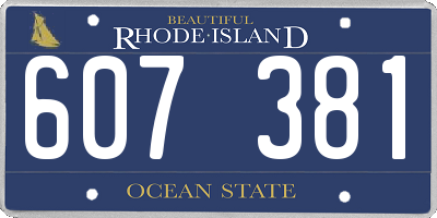 RI license plate 607381