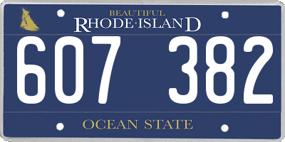 RI license plate 607382