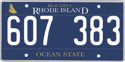 RI license plate 607383