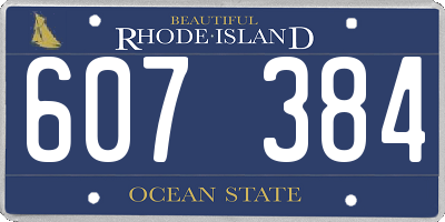 RI license plate 607384