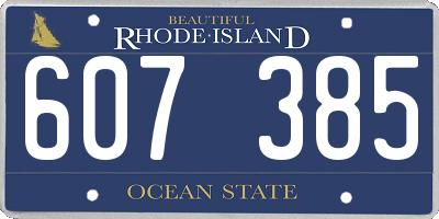 RI license plate 607385