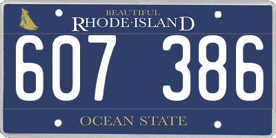 RI license plate 607386