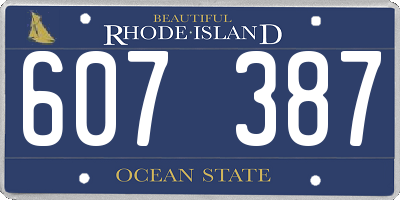 RI license plate 607387