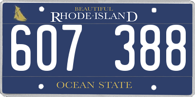 RI license plate 607388