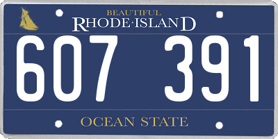 RI license plate 607391