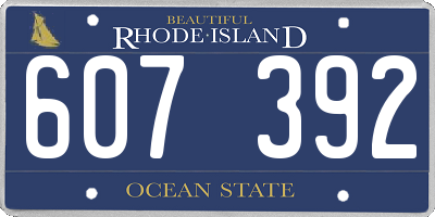 RI license plate 607392