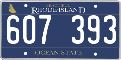RI license plate 607393
