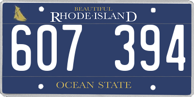 RI license plate 607394