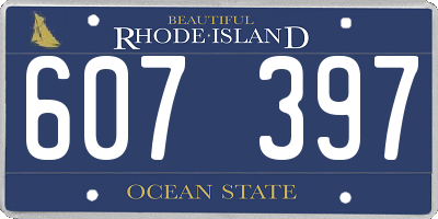 RI license plate 607397