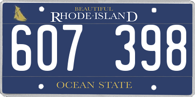 RI license plate 607398