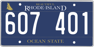 RI license plate 607401