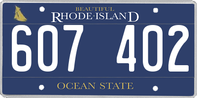 RI license plate 607402