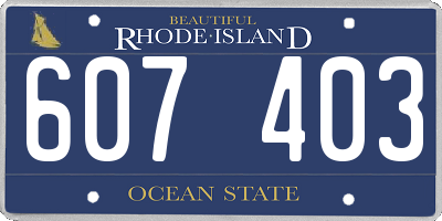 RI license plate 607403