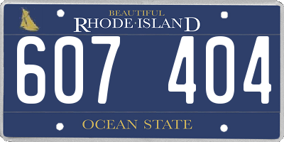 RI license plate 607404