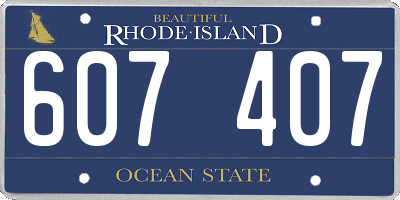 RI license plate 607407