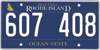 RI license plate 607408