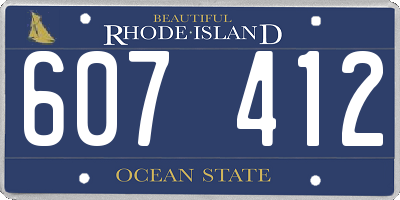 RI license plate 607412