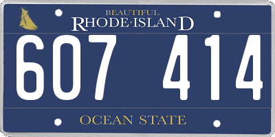 RI license plate 607414