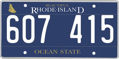 RI license plate 607415