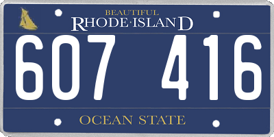 RI license plate 607416