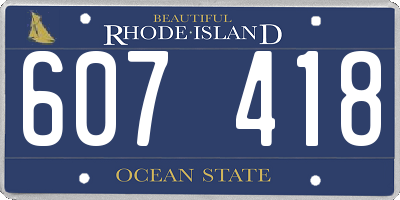 RI license plate 607418