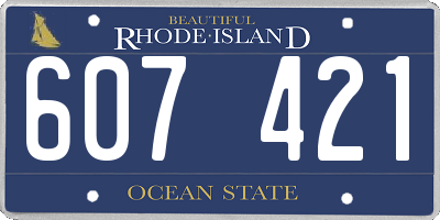 RI license plate 607421
