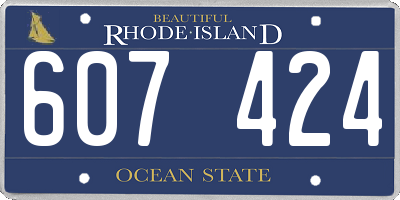 RI license plate 607424