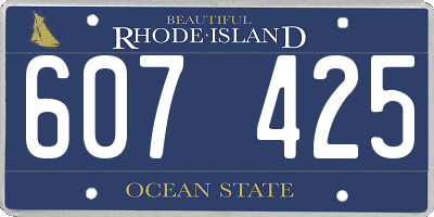 RI license plate 607425