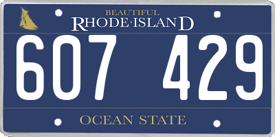 RI license plate 607429