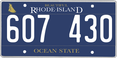 RI license plate 607430