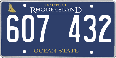 RI license plate 607432