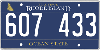 RI license plate 607433