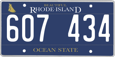 RI license plate 607434